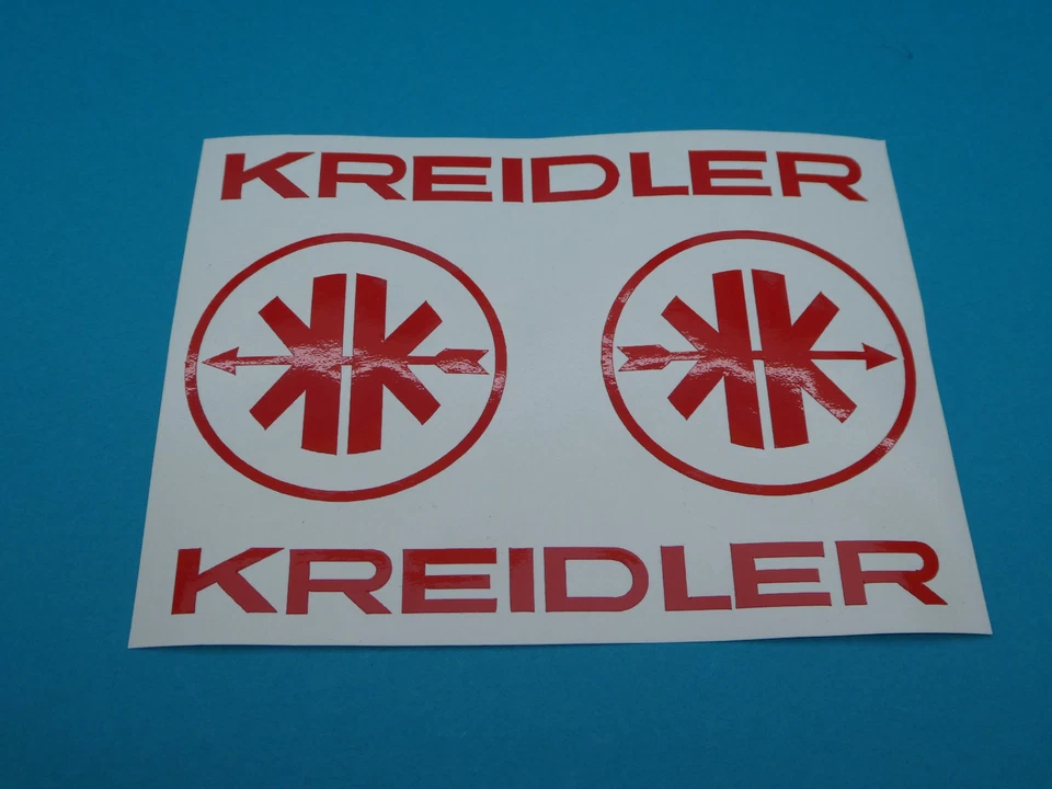 Kreidler Mofa Schriftzug + Logo  MF Aufkleber Sticker Schriftzug Dekor Hellrot - Bild 1 von 1