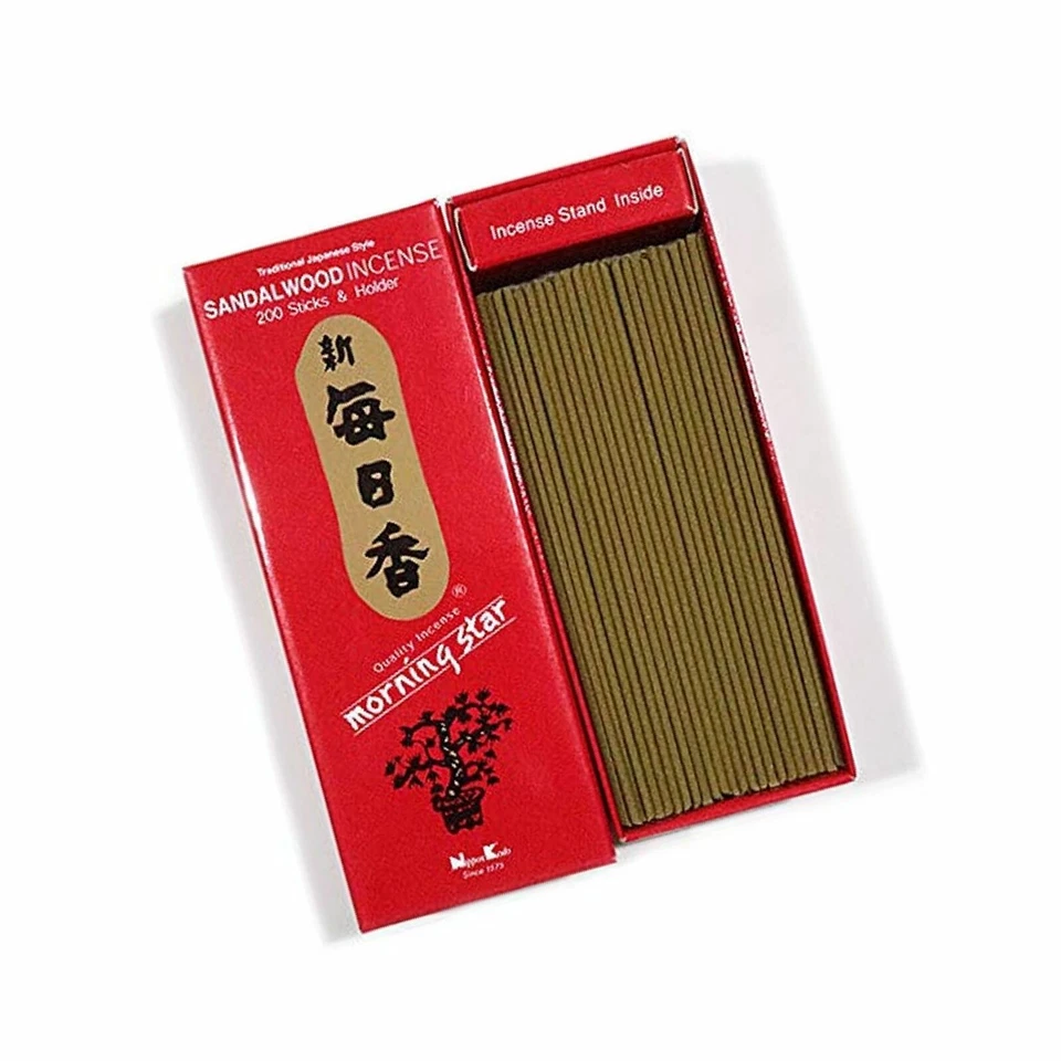 Incienso japonés Nippon Kodo Morning Star SÁNDALO 200 palos y soporte para incienso Foto 1 de 1