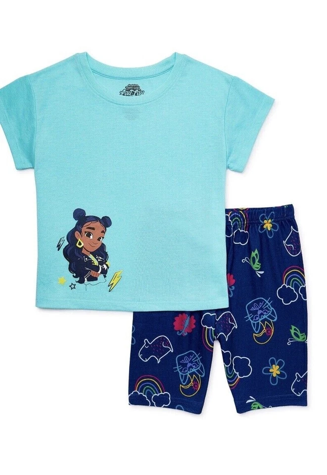Nickelodeon That Girl Lay Lay Shorts 2 Pc Pajama Set Size