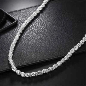 Collar punk de plata de ley 925 de 20/24 pulgadas de 5 mm para mujer y hombre joyería de moda - Imagen 1 de 5