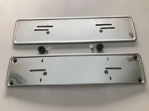 Kennzeichenhalter Edelstahl SET für Mercedes W115 W113 W123 R107 W108 W116 NEU - Picture 1 of 3