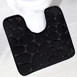 20x24 Inch Shaggy Toilet Bath Mat U-Shaped Contour Rugs for Bathroom Toilet - Picture 1 of 9