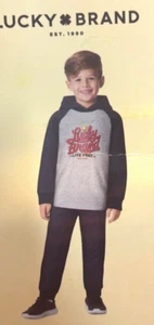 Lucky Brand 2-piece Fleece Set Boys (Navy/Grey, size 5) NEW - Picture 1 of 2