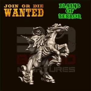 Ghost Skeleton rider - Cowboy - Gothic Horror- Old West -  Wild West - 28mm 32mm - Picture 1 of 1