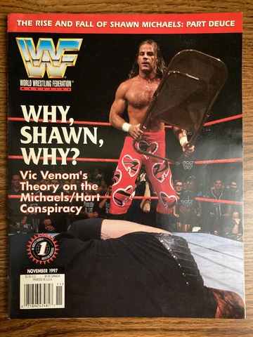 SHAWN MICHAELS WWF Magazine November 1997 with VADER Poster! See photos! WWE Cover