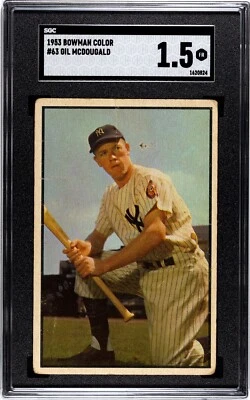 1953 Bowman Color #63 Gil McDougald SGC 1.5 - Image 1 of 2