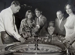 Foto pubblicitaria vintage Las Vegas Desert Inn casinò roulette Pit Boss c 1950-60s - Foto 1 di 3
