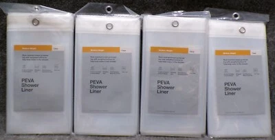 Lot of 4 PEVA Shower Liner Medium Weight Clear 71" x 71" With 12 Grommet Holes - Image 1 of 2