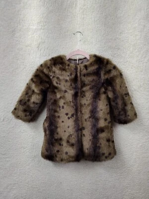 Chaqueta a Presión Difusa Crewcuts Niña Ropa Exterior 4-5 Marrón Estampado Animal Mezcla Poli Foto 1 de 4