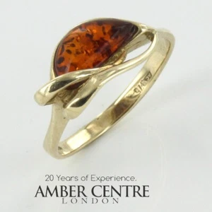 Italian Handmade German Baltic Amber Ring in 9ct Gold- GR0156 RRP £325!!! N,O,P - Picture 1 of 12