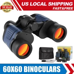 60X60 Zoom Binoculars Day Night Vision BAK4 Prism High Power Waterproof + Case - Picture 1 of 11