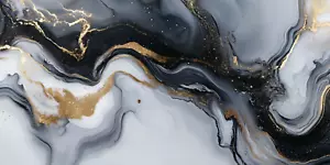 Elegant Flow Giclée Canvas Print 24x48 - Luxurious Abstract Art with Gold Accent - Picture 1 of 3