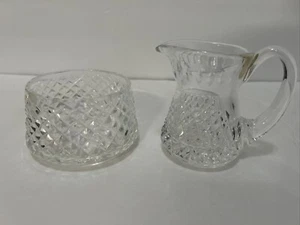 Waterford Crystal Alana Pattern Open Sugar Bowl and Creamer Dish Set - Picture 1 of 11