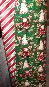 Rotolo carta da imballaggio vintage grandi magazzini Natale Babbo Natale pupazzo di neve LG 2 lati 30" - Foto 1 di 5