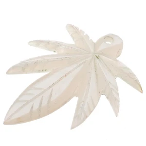 Marihuana Blatt Gras Perlmutt Muschel Perlen Cabochon, 1 1/8 Zoll - Bild 1 von 2