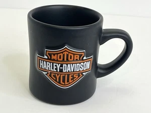 HARLEY-DAVIDSON Ceramic Matte Black Coffee Mug 3D Bar & Shield Logo - Picture 1 of 6