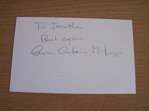 Tarjeta firmada a mano por Eva Astaire McKenzie autógrafo dedicado hija de Fred Astaire - Imagen 1 de 2