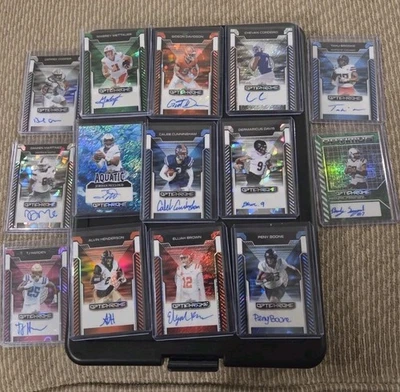 (12) 2025 Leaf Metal Optichrome Football Auto Autograph Lot Numbered - Image 1 of 4