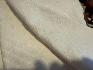 CREAM WOVEN DECORATING FABRIC 60"X 2 YDS.9" HAS LATTICE PATTERN - Picture 1 of 4