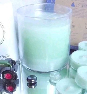 PartyLite GloLite CITRONELLA MINT🍋Duftwachsglas + 12 Teelicht OVP G26B1093☀️⛱️ - Bild 1 von 4