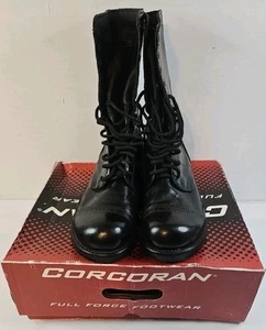 11.5 D - Corcoran Mens 10" Leather Jump Boots 1500 Made In USA Black Full Force - Picture 1 of 12