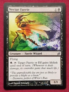 Magic The Gathering LORWYN NECTAR FAERIE black card MTG - Picture 1 of 2