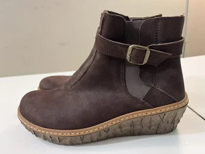 Botas Cortas Chelsea Cuña Cuero Nobuck Marrón El Naturalista España Mujer Talla 38 - Imagen 1 de 18