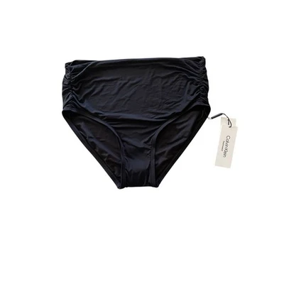Calvin Klein Women's Black Convertible Ruched Bikini Bottoms Size XS NWT $58 - Image 1 of 4
