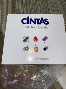 Cintas Commercial First Aid EMPTY Cabinet Metal Three Shelf w/ Door Pouches NEW - Picture 1 of 6