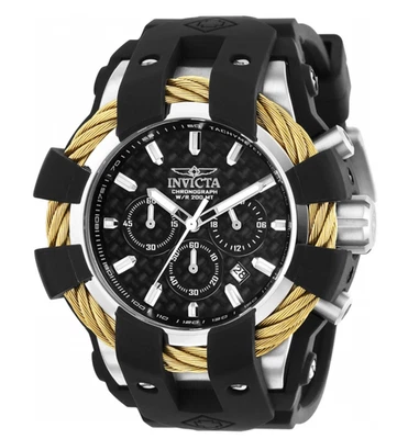 Reloj cronógrafo Invicta Bolt Shock para hombre 48 mm cuarzo negro esfera fibra de carbono 23858 Foto 1 de 4