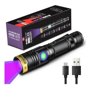 2er Pack Darkbeam UV Licht Taschenlampe Ultraviolett Taschenlampe Wiederaufladbar 395nm - Bild 1 von 8