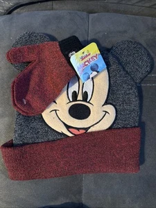 Disney Jr Mickey Mouse Mütze und Fäustlinge Todder Größe Einheitsgröße Kinder 2-teiliges Set Neu mit Etikett - Bild 1 von 2