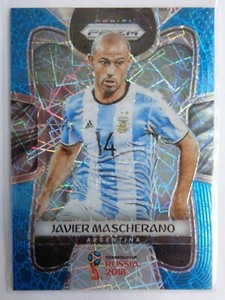 # 6 Javier Mascherano 2018 PANINI PRIZM WORLD CUP Light Blue LAZER 125 PRIZMS