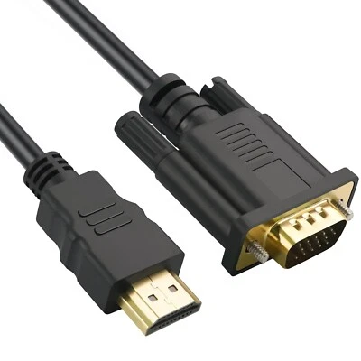 1 HDMI to VGA Cable Monitor Lead PC XBOX Laptop Converter Adapter UK - Image 1 of 4