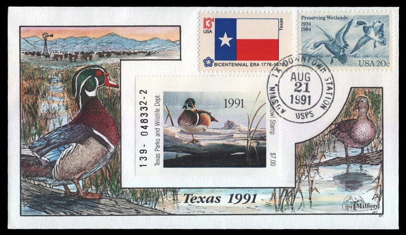 Duck FDC - TX11 1991 Texas - Image 1 of 1