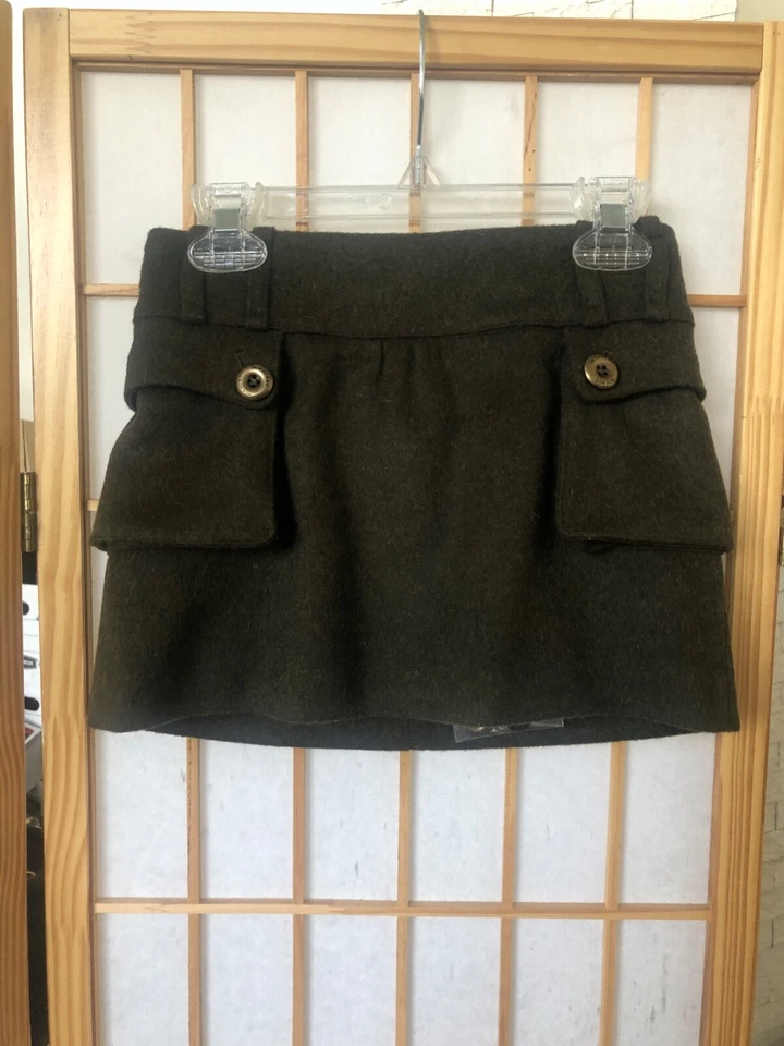 Burberry Mini Falda Lana Verde Ejército Niñas Talla 5Y/110cm Foto 1 de 4
