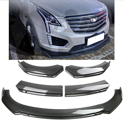 For Cadillac CTS ATS Carbon Fiber Style Front Bumper Splitter Spoiler Body Foto 1 de 4