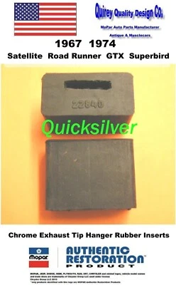 74 Plymouth B 1967 carrocería cromada punta de escape suspensión insertos de goma MoPar EE. UU. NUEVO Foto 1 de 2