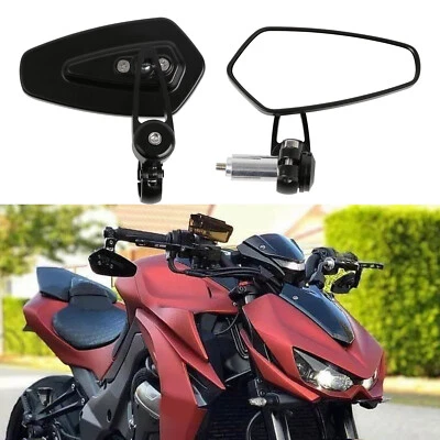 For 2003-2016 Kawasaki Z1000 Black Custom Motorcycle Bar End Mirrors 7/8" USA Foto 1 de 4