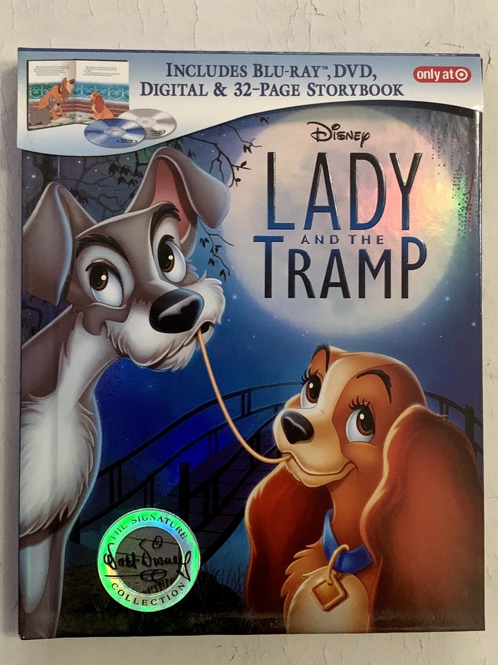 LADY AND TRAMP (1955) Blu-ray, DVD, Digital Target Exclusive Storybook, LIKE NEW - Image 1 of 4