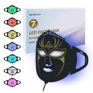 7 Colors LED Face Light Therapy, Blue Red Light Therapy Mask for Wrinkle Acne - Picture 1 of 9