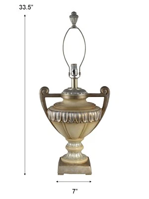 SR138-DALE TIFFANY 7X33.5 BAROQUE RESIN BASE (REC-19"D FABRIC SHADE ) - Image 1 of 3