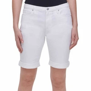 DKNY Jeans Ladies' Mid Rise Bermuda Shorts White SIZE 8 - Picture 1 of 5