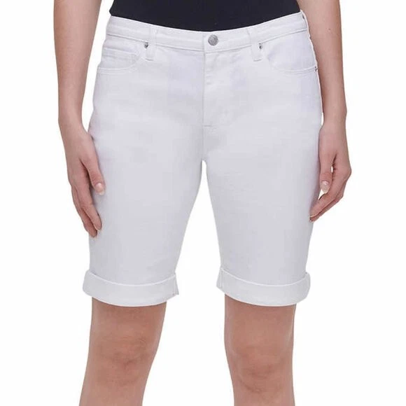 DKNY Jeans Ladies' Bermuda Roll up Shorts White Size 8 3298