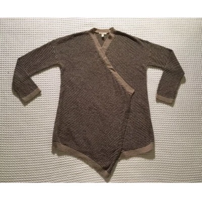 Suéter EILEEN FISHER Algodón Orgánico Chenilla Rayas Drapeado Frontal $228 S Pequeño Foto 1 de 4