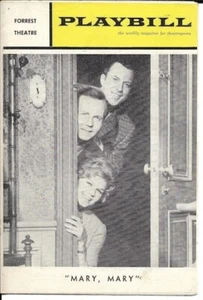 "Mary, Mary" Playbill 1963 PHILLY Martha Wright, Biff McGuire - Picture 1 of 1