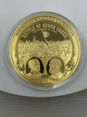 2014 Sheridan's Valley Campaign Civil War Gold-Layered 70mm Medallion - Image 1 of 2