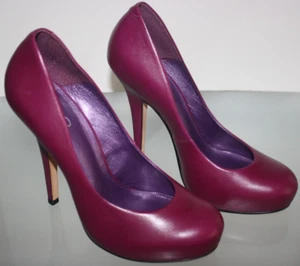 Aldo Stiletto Women's Leather Heels Red Magenta Size: 9 1/2 (40) GUC - Picture 1 of 7