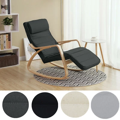 Schaukelstuhl Relaxstuhl Schwingsessel Lehnstühle Stühle Ruhesessel Birkenholz - Bild 1 von 4