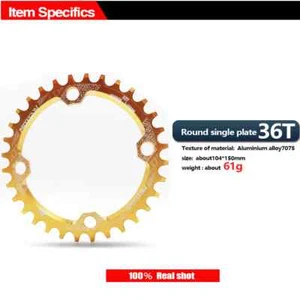 104BCD Mountain Bike 32T/34T/36T/38T Narrow Wide Chainring for Round Crank Set - Picture 1 of 48